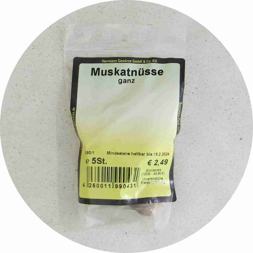 Herrmann Gewürze 5 Muskatnüsse
