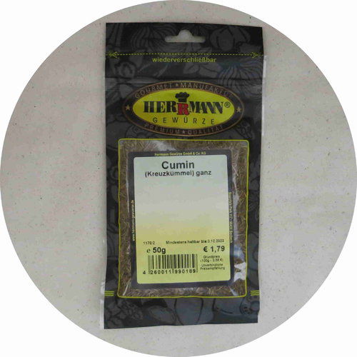 Herrmann Gewürze Cumin ganz (Kreuzkümmel) 50g 