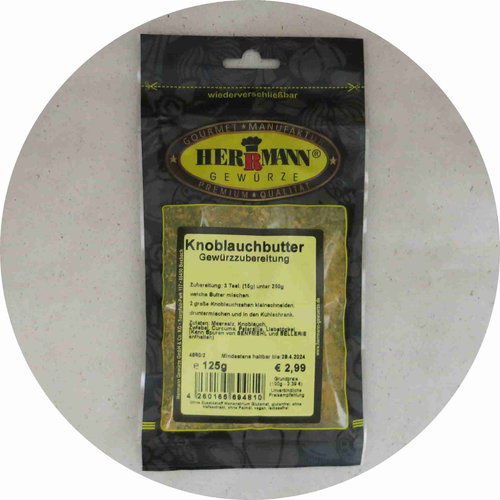 Herrmann Gewürze Knoblauchbutter Gewürz 125g 